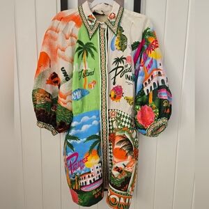 Alemais Multicolor Tropical Print Dress